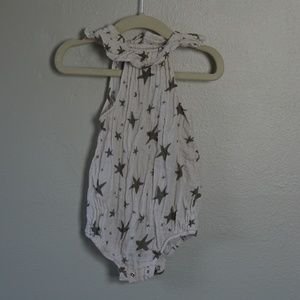 rylee and cru stars ruffle collar romper